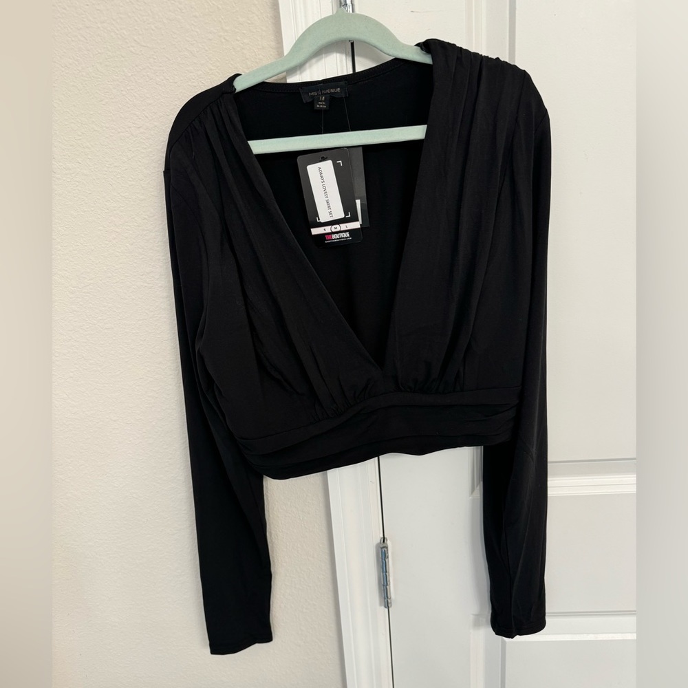 Two piece skirt set with long sleeve top